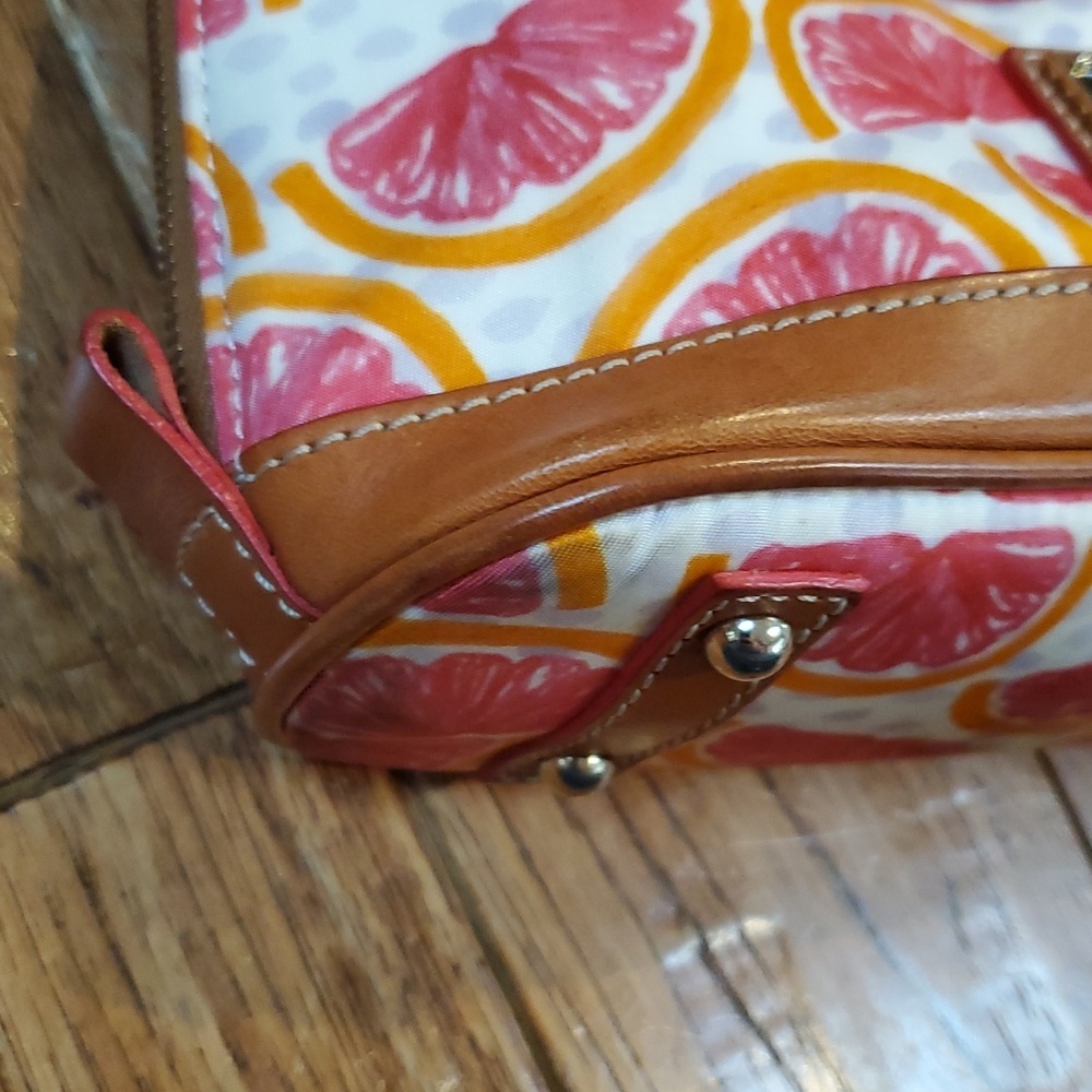 Dooney & Bourke Pomelo Bitsy Grapefruit Print Women's Bag - Orange and Pink - Picture 3 of 15